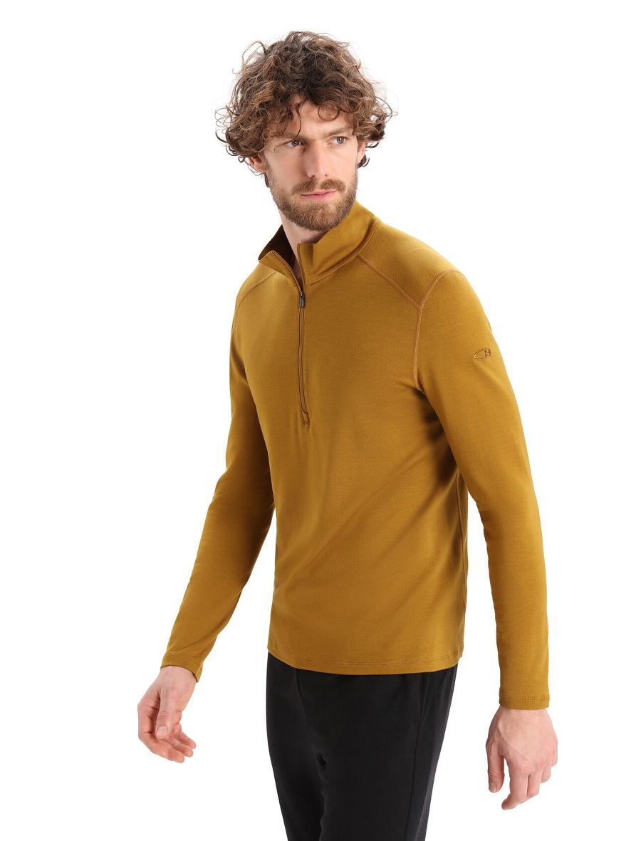 Icebreaker Merino 260 Tech Long Sleeve Half Zip Thermal Top Férfi Base Layers Barna | HU 1383AHKP